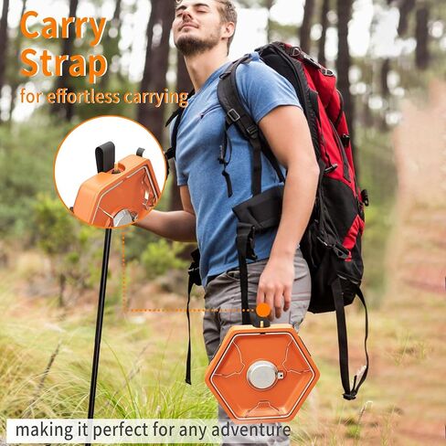 Cofiyard 1-Burner Propane Stove Portable Camping Stove with Carry Strap, Backpacking Camp Stove for Outdoor Cooking, Flick-Style Ignition, 8600 BTUs Gas Stove for Camping BBQ& More (Orange) in Saudi Arabia