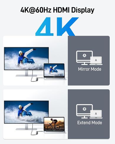 محول متعدد المنافذ 7 في 1 USB-C من أيسر مع HDMI 4K@60 هرتز لأجهزة الكمبيوتر المحمول وأجهزة Mac | محول USB C إلى HDMI مع شحن مروري بقدرة 100 واط، ومنفذي USB-A و1 USB-C بسرعة 5 جيجابت في الثانية، وقارئ بطاقات SD/TF للعمل والسفر in Kuwait