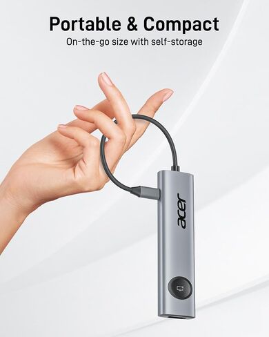 محول متعدد المنافذ 7 في 1 USB-C من أيسر مع HDMI 4K@60 هرتز لأجهزة الكمبيوتر المحمول وأجهزة Mac | محول USB C إلى HDMI مع شحن مروري بقدرة 100 واط، ومنفذي USB-A و1 USB-C بسرعة 5 جيجابت في الثانية، وقارئ بطاقات SD/TF للعمل والسفر in Kuwait