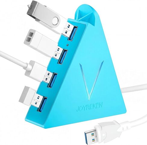 4-Port USB 3.0 Hub, FlyingVHUB Vertical Data USB Hub with 2 ft Extended Cable, for Mac, PC, Xbox One, PS4, PS5, iMac, Surface Pro, XPS, Laptop, Desktop, Flash Drive, Mobile HDD(Pink) in Saudi Arabia