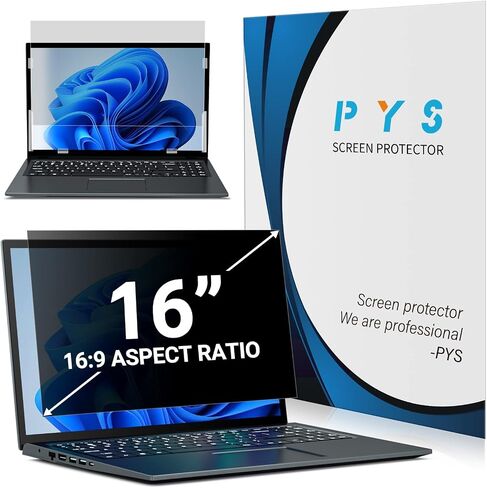 PYS Laptop Privacy Screen 16 Inch for Lenovo Dell HP - Removable 16.1" Laptop Screen Privacy Shield for 16:9 Widescreen Display - Anti Glare & Blue Light Screen Filters for Eye Protection in Saudi Arabia