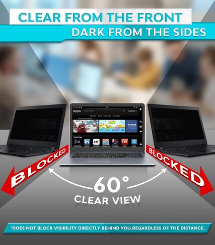 PYS Laptop Privacy Screen 16 Inch for Lenovo Dell HP - Removable 16.1" Laptop Screen Privacy Shield for 16:9 Widescreen Display - Anti Glare & Blue Light Screen Filters for Eye Protection in Saudi Arabia