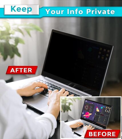 PYS Laptop Privacy Screen 16 Inch for Lenovo Dell HP - Removable 16.1" Laptop Screen Privacy Shield for 16:9 Widescreen Display - Anti Glare & Blue Light Screen Filters for Eye Protection in Saudi Arabia