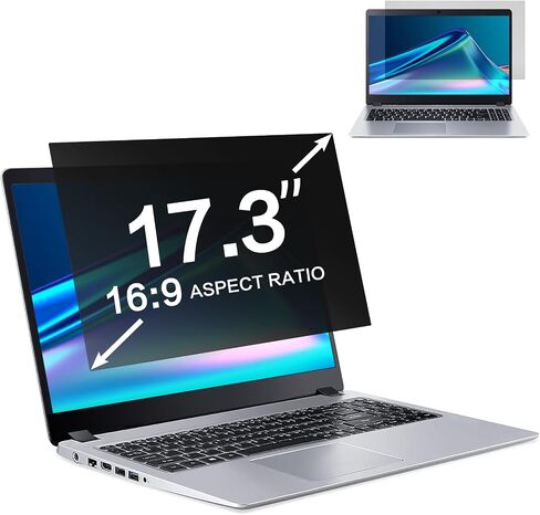 ZOEGAA 17.3 Inch Laptop Privacy Screen Filter for 16:9 Widescreen Display 15.1"x8.5" - Laptop Screen Privacy Shield and Anti Blue Light Anti Glare Screen Protector in Saudi Arabia