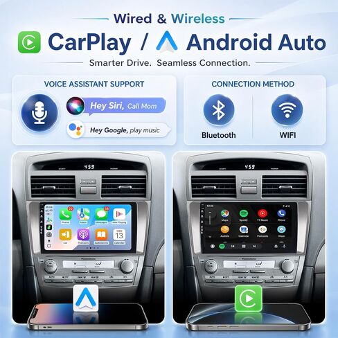 5G-WiFi6 (4Core 64G ROM) Car Radio Stereo for Toyota Camry 2006-2011(Not Fit JBL),9 inch Touch Screen Head Unit with Wireless Carplay Android Auto GPS Bluetooth SWC FM 1080P Backup Camera in Saudi Arabia
