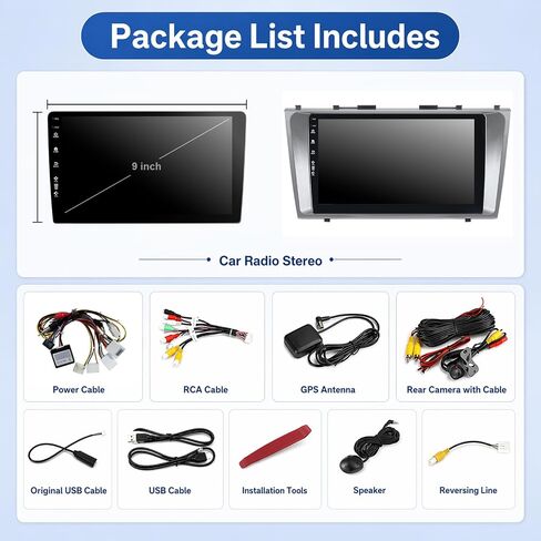 5G-WiFi6 (4Core 64G ROM) Car Radio Stereo for Toyota Camry 2006-2011(Not Fit JBL),9 inch Touch Screen Head Unit with Wireless Carplay Android Auto GPS Bluetooth SWC FM 1080P Backup Camera in Saudi Arabia