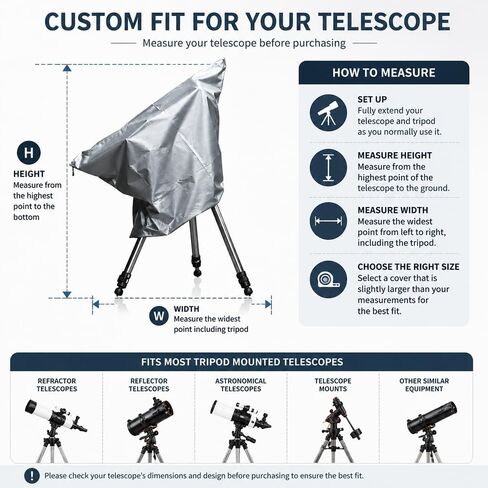 Telescope Cover for Barska 70mm Starwatcher Telescope 2016–Present, Outdoor Telescope Dust Cover with Drawstring, Oxford Fabric Protective Case for Tripod Telescopes in Saudi Arabia
