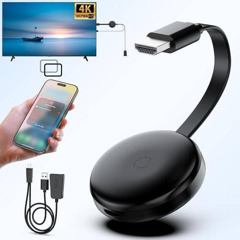 4K Wireless HDMI Display Adapter, 5G HDMI Wireless Dongle Adapter, Mirroring Extender Stream Video/Audio from Android/iOS/Windows/MacOS/Laptop to TV/Monitor/Projector, Support Airplay DLNA Miracast in Saudi Arabia