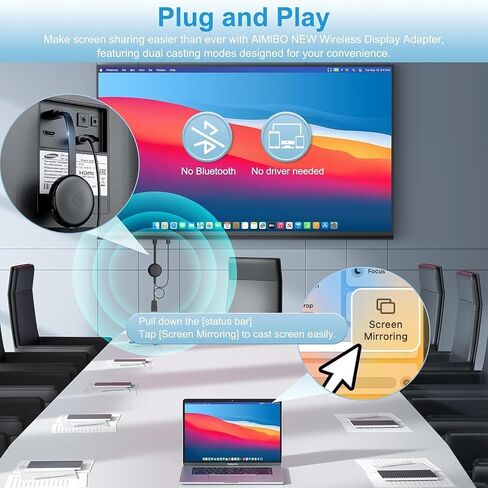 4K Wireless HDMI Display Adapter, 5G HDMI Wireless Dongle Adapter, Mirroring Extender Stream Video/Audio from Android/iOS/Windows/MacOS/Laptop to TV/Monitor/Projector, Support Airplay DLNA Miracast in Saudi Arabia