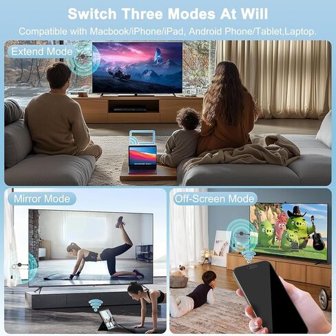 4K Wireless HDMI Display Adapter, 5G HDMI Wireless Dongle Adapter, Mirroring Extender Stream Video/Audio from Android/iOS/Windows/MacOS/Laptop to TV/Monitor/Projector, Support Airplay DLNA Miracast in Saudi Arabia