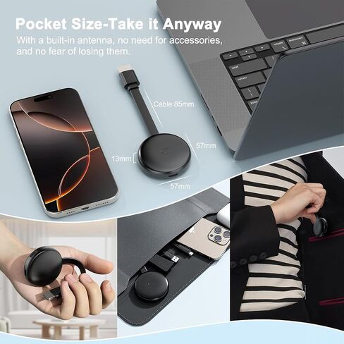 4K Wireless HDMI Display Adapter, 5G HDMI Wireless Dongle Adapter, Mirroring Extender Stream Video/Audio from Android/iOS/Windows/MacOS/Laptop to TV/Monitor/Projector, Support Airplay DLNA Miracast in Saudi Arabia