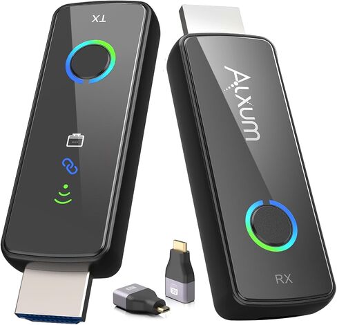2026 Upgraded Wireless HDMI Transmitter and Receiver, 165ft/50m Plug & Play, 4K Decode 1080P@60Hz Output with LED Indicator, 5G/2.4G for Laptop/PC/Camera to TV/Monitor/Projector in Saudi Arabia