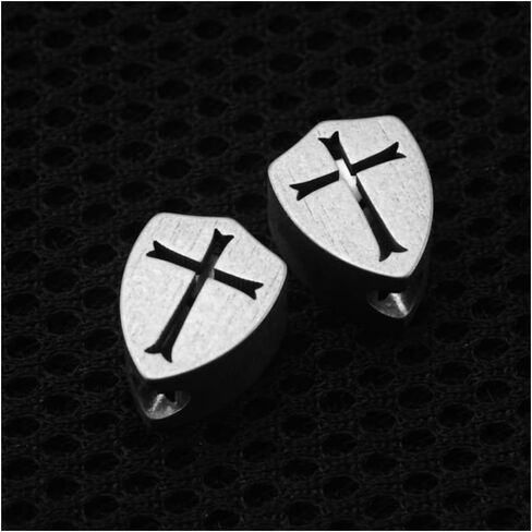 Cross Shield Titanium Lanyard Bead Armor of God Paracord Beads for Knife, Zipper Pull, Jewelry, Flashlight, Knuckles, Bracelet in Saudi Arabia