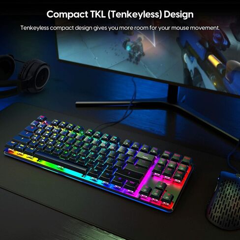Pulsar Gaming Gears - PK011 Lunar Alloy TKL Aluminum Alloy Build Hot Swappable Mechanical Gaming Keyboard Full RGB LED Backlit USB Wired for Windows PC 87 Keys (Blue Clicky Switch) | TKL Aluminum Alloy Build Hot Swappable Mechanical Gaming Keyboard Full R in Saudi Arabia