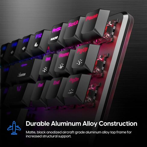 Pulsar Gaming Gears - PK011 Lunar Alloy TKL Aluminum Alloy Build Hot Swappable Mechanical Gaming Keyboard Full RGB LED Backlit USB Wired for Windows PC 87 Keys (Blue Clicky Switch) | TKL Aluminum Alloy Build Hot Swappable Mechanical Gaming Keyboard Full R in Saudi Arabia