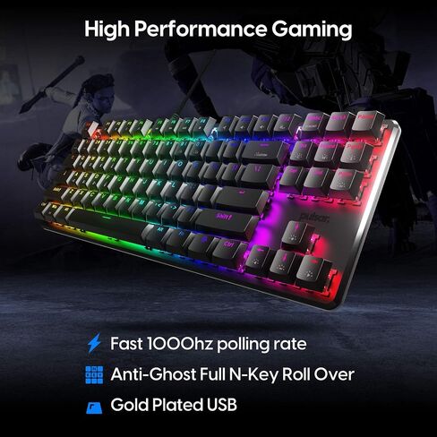 Pulsar Gaming Gears - PK011 Lunar Alloy TKL Aluminum Alloy Build Hot Swappable Mechanical Gaming Keyboard Full RGB LED Backlit USB Wired for Windows PC 87 Keys (Blue Clicky Switch) | TKL Aluminum Alloy Build Hot Swappable Mechanical Gaming Keyboard Full R in Saudi Arabia