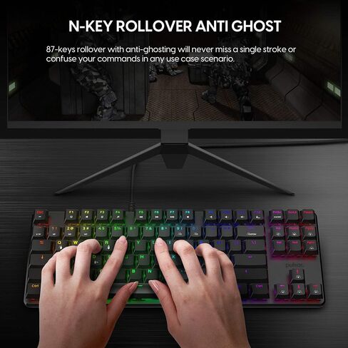 Pulsar Gaming Gears - PK011 Lunar Alloy TKL Aluminum Alloy Build Hot Swappable Mechanical Gaming Keyboard Full RGB LED Backlit USB Wired for Windows PC 87 Keys (Blue Clicky Switch) | TKL Aluminum Alloy Build Hot Swappable Mechanical Gaming Keyboard Full R in Saudi Arabia