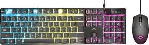 Trust Gaming Keyboard and Mouse Set GXT 838 Azor - Keyboard with QWERTY UK Layout, LED Illumination, 8 Key Anti-Ghosting, 12 Multimedia Keys, 800–3000 DPI - Black in Saudi Arabia