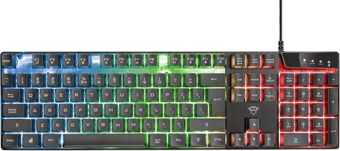 Trust Gaming Keyboard and Mouse Set GXT 838 Azor - Keyboard with QWERTY UK Layout, LED Illumination, 8 Key Anti-Ghosting, 12 Multimedia Keys, 800–3000 DPI - Black in Saudi Arabia