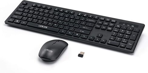 مجموعة ماوس ولوحة مفاتيح لاسلكية، لوحة مفاتيح لاسلكية للكمبيوتر USB CHONCHOW 2.4 جيجا هرتز وماوس قابل للتعديل 1600 نقطة في البوصة لأجهزة الكمبيوتر المكتبية وأجهزة الكمبيوتر المحمول Mac in Kuwait