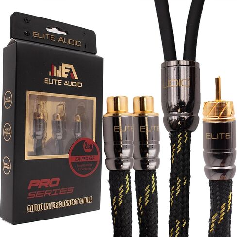 Elite Audio Pro Series 1.5 ft. 100% OFC Copper RCA Cable Y-Adapter - Single Male to Dual Female RCA - Enhanced Sound, Reduced Interference & Versatile Compatibility (Model: EA-PROY2F) in Saudi Arabia