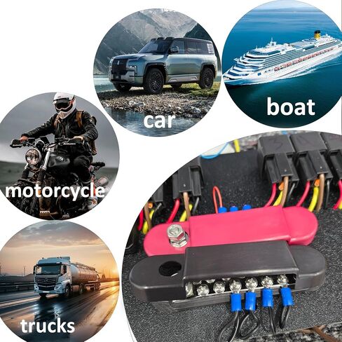 XUGERIP2 PCS 12V 150A Marine Bus Bar Power Distribution Block with Cover, 1 x 1/4" (M6) Stud Terminal Block; 12V Marine Battery Power Block for Boats, RVs, Classic Cars, and Automotive Busbar Systems. in Saudi Arabia
