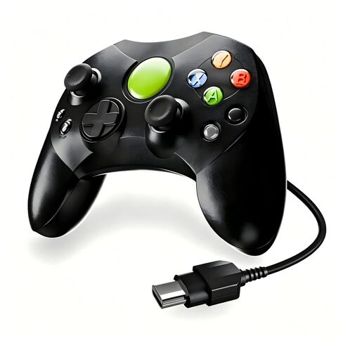 Lyvix S-Type Wired Controller for Original Xbox - Black | Zero Latency, Vibration Feedback, Dual Analog Joysticks, ABS Plastic in Saudi Arabia