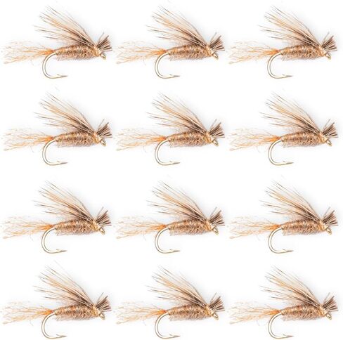 X Caddis 12 Pack – Premium Hand Tied Dry Flies for Fly Fishing – Realistic Caddis Emerger Pattern – High Floating, Proven Trout Fly Set in Saudi Arabia