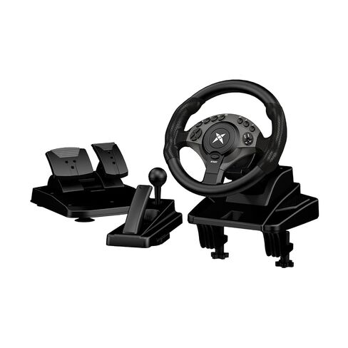 DOYO F9 Pro Gaming Steering Wheel with Pedals and Shifter for PC, PS3 | 270°/450°/900° USB Sim Racing Wheel, H-Shifter & Linear Pedals, 11.02"/28CM Oversized, Dual Vibration, Adjustable Tilt Height in Saudi Arabia