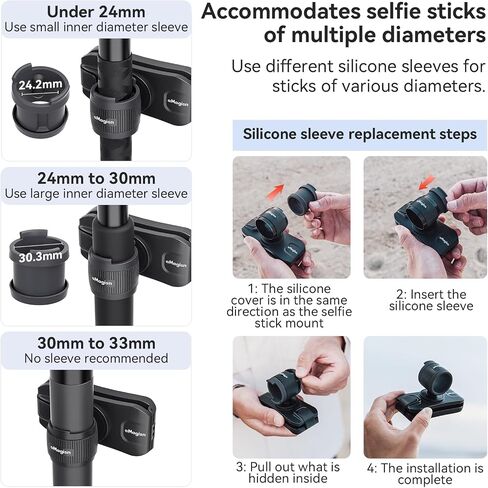 Selfie Stick Holder for Insta360/DJI/GoPro Quick Storage Holder Selfie Stick Portable Storage Adapter Action Camera Accessories with 360° Angle Adjustment in Saudi Arabia