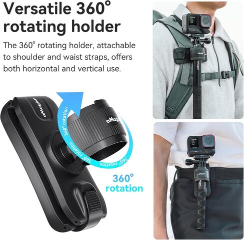Selfie Stick Holder for Insta360/DJI/GoPro Quick Storage Holder Selfie Stick Portable Storage Adapter Action Camera Accessories with 360° Angle Adjustment in Saudi Arabia