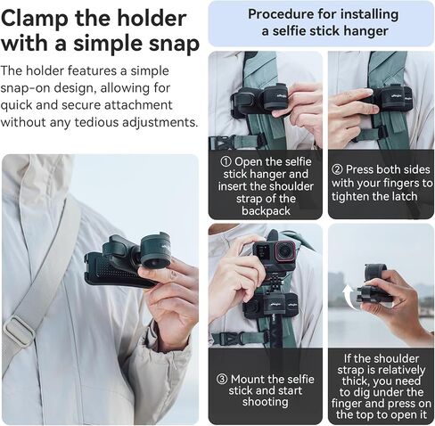 Selfie Stick Holder for Insta360/DJI/GoPro Quick Storage Holder Selfie Stick Portable Storage Adapter Action Camera Accessories with 360° Angle Adjustment in Saudi Arabia