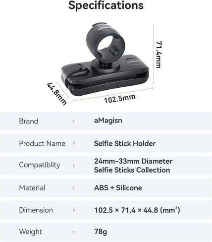 Selfie Stick Holder for Insta360/DJI/GoPro Quick Storage Holder Selfie Stick Portable Storage Adapter Action Camera Accessories with 360° Angle Adjustment in Saudi Arabia