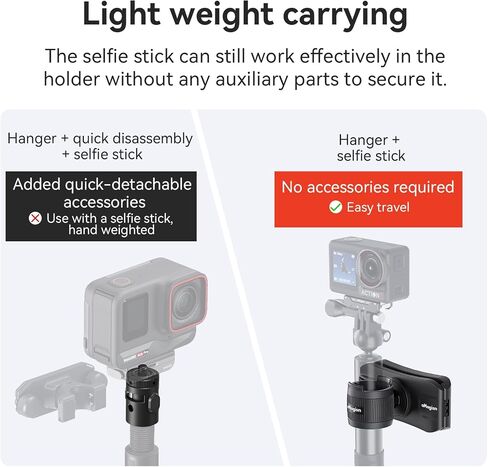 Selfie Stick Holder for Insta360/DJI/GoPro Quick Storage Holder Selfie Stick Portable Storage Adapter Action Camera Accessories with 360° Angle Adjustment in Saudi Arabia