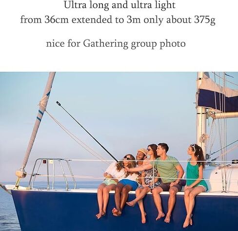 36cm to 3m 118 inch 9.8ft Extended Carbon Fiber Invisible Selfie Stick | for Insta360 x6 x5 x4 Insta 360 x6 X5, X4, X2, One R/RS Camera Accessories in Saudi Arabia
