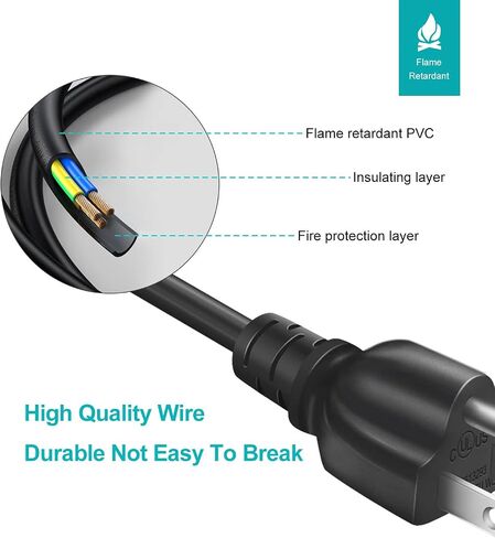 3 Prong Power Cord for Instant Pot Electric Pressure Cooker, Power Quick Pot, Rice Cooker, Smart Power Cooker, Soy Milk Maker and More Kitchen Appliance Replacement Power Cable - 6 Feet in Saudi Arabia