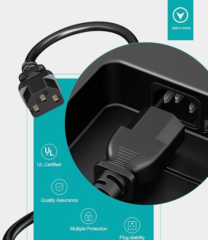 3 Prong Power Cord for Instant Pot Electric Pressure Cooker, Power Quick Pot, Rice Cooker, Smart Power Cooker, Soy Milk Maker and More Kitchen Appliance Replacement Power Cable - 6 Feet in Saudi Arabia