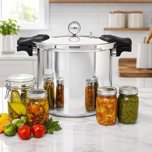 Barton Pressure Canner Release Valve Aluminum Canning Pot Cooker Pot Stove Top with Pressure Gauge Instant Fast Cooking Pot Stewing Locking System (22 Quarts) Meat, Poultry & Vegetables in Saudi Arabia