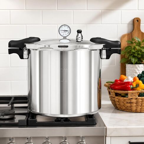 Barton Pressure Canner Release Valve Aluminum Canning Pot Cooker Pot Stove Top with Pressure Gauge Instant Fast Cooking Pot Stewing Locking System (22 Quarts) Meat, Poultry & Vegetables in Saudi Arabia