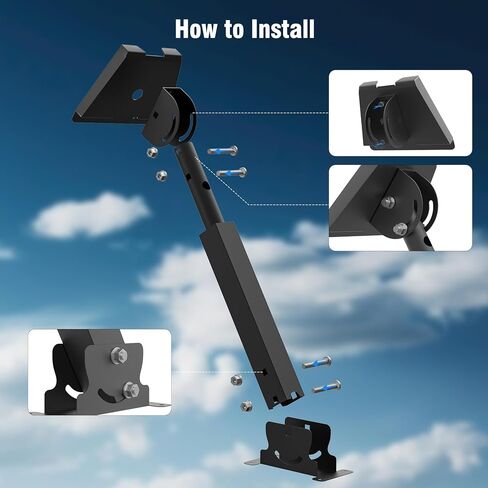 Roof Mount for starlink Standard 4 /4X /Gen 3 Steel Pivot Adapter kit | 16.9" Heavy Duty Steel Pivot Pole, Wall/Roof Kit with Adjustable Pipe Adapter, Weatherproof Outdoor Mount for V3 Dish in Saudi Arabia