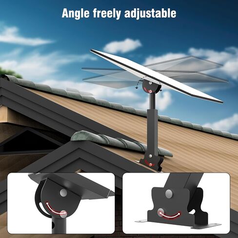 Roof Mount for starlink Standard 4 /4X /Gen 3 Steel Pivot Adapter kit | 16.9" Heavy Duty Steel Pivot Pole, Wall/Roof Kit with Adjustable Pipe Adapter, Weatherproof Outdoor Mount for V3 Dish in Saudi Arabia