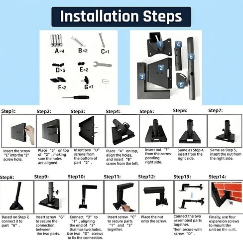 Adjustable Wall Mount Compatible with Starlink Gen 3, Telescoping Support Arm, Rustproof & Weatherproof, Easy Installation for Wood & Concrete Walls in Saudi Arabia