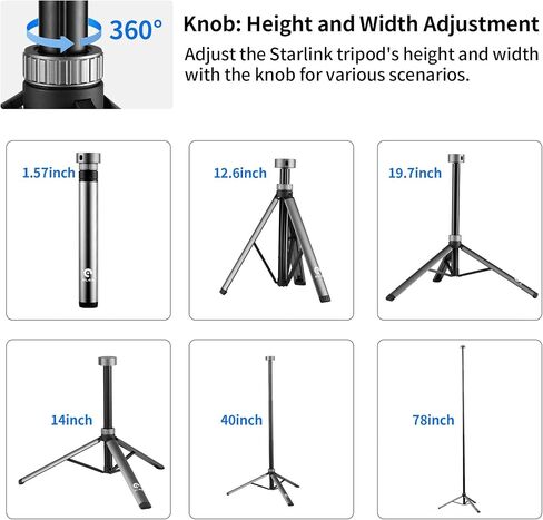 Starlink Mini Tripod Mount with Old&New Versions Metal Adapter,All Aluminum in Saudi Arabia