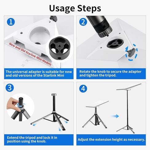 Starlink Mini Tripod Mount with Old&New Versions Metal Adapter,All Aluminum in Saudi Arabia