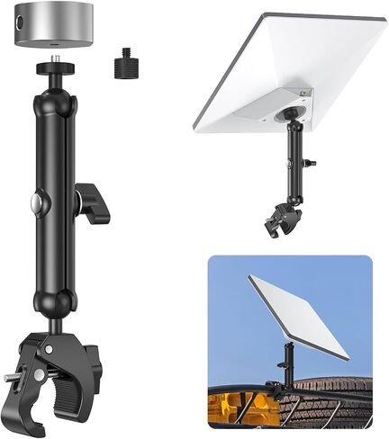 SURVADV® Starlink Mini Mount Clamp with Pipe Adapter for Starlink Mini | Aluminum Starlink Pole Mount with 1/4" & 3/8" Threads & Adjustable Bracket for Starlink Mini & Mini X on Roof Rack, Boat in Kuwait