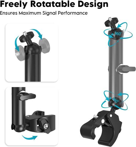 SURVADV® Starlink Mini Mount Clamp with Pipe Adapter for Starlink Mini | Aluminum Starlink Pole Mount with 1/4" & 3/8" Threads & Adjustable Bracket for Starlink Mini & Mini X on Roof Rack, Boat in Kuwait