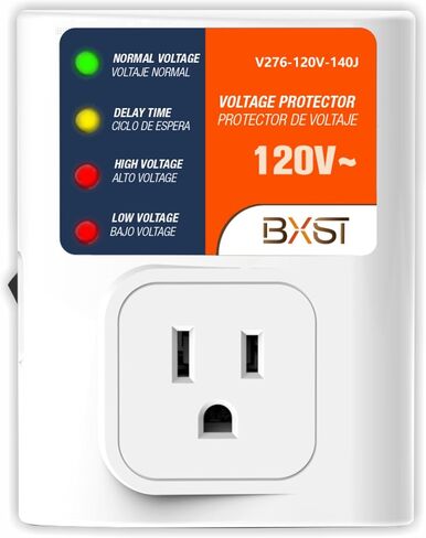 BXST Surge Protector for Home Appliances, 120V 15A Voltage Protector Outlet with 140J Lightning Protection, Wall Overload & Power Surge Protection Plug for Refrigerator, TV, Computer, Washing Machine in Saudi Arabia