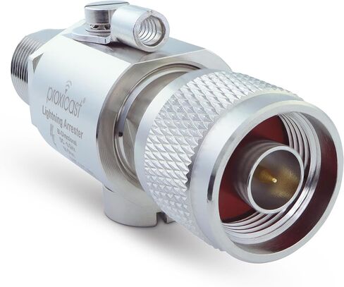 Proxicast Coaxial Lightning Arrester for 0 to 6 GHz (N-Male/N-Female) - Pro-Grade 230V Antenna Lightning Protector for 4G, LTE, 5G, Wi-Fi, 900MHz, Helium, LoRa and Other Outside Antennas (ANT-212-002) in Kuwait