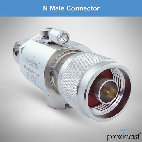 Proxicast Coaxial Lightning Arrester for 0 to 6 GHz (N-Male/N-Female) - Pro-Grade 230V Antenna Lightning Protector for 4G, LTE, 5G, Wi-Fi, 900MHz, Helium, LoRa and Other Outside Antennas (ANT-212-002) in Kuwait