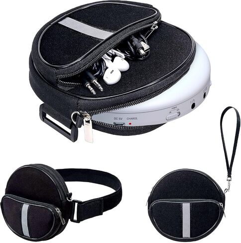 KLIM Portable CD Player Case, Waterproof Portable CD Player Carrying Case, Adjustable Strap, Suitcase with 3 Compartments in Saudi Arabia